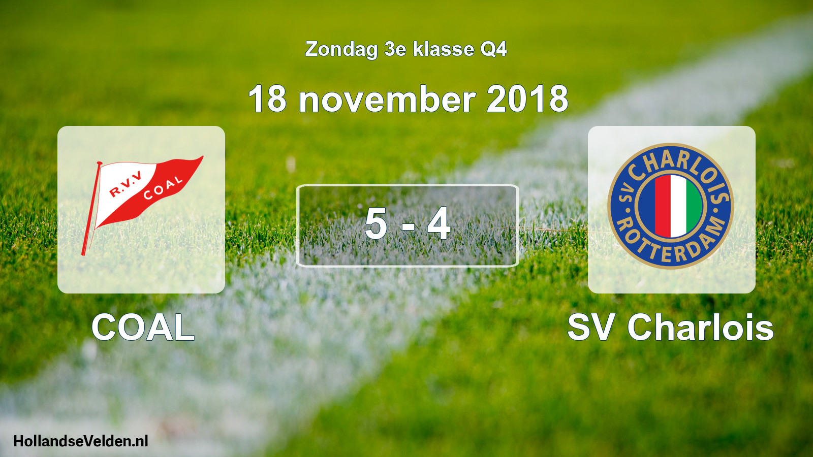 Total number of matches played: COAL - SV Charlois 5 - 4 (18 November 2018)