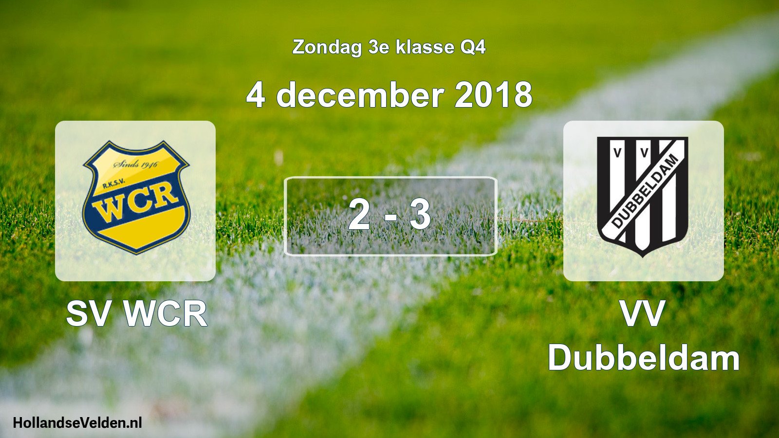 Total number of matches played: SV WCR - VV Dubbeldam 2 - 3 (4 December 2018)