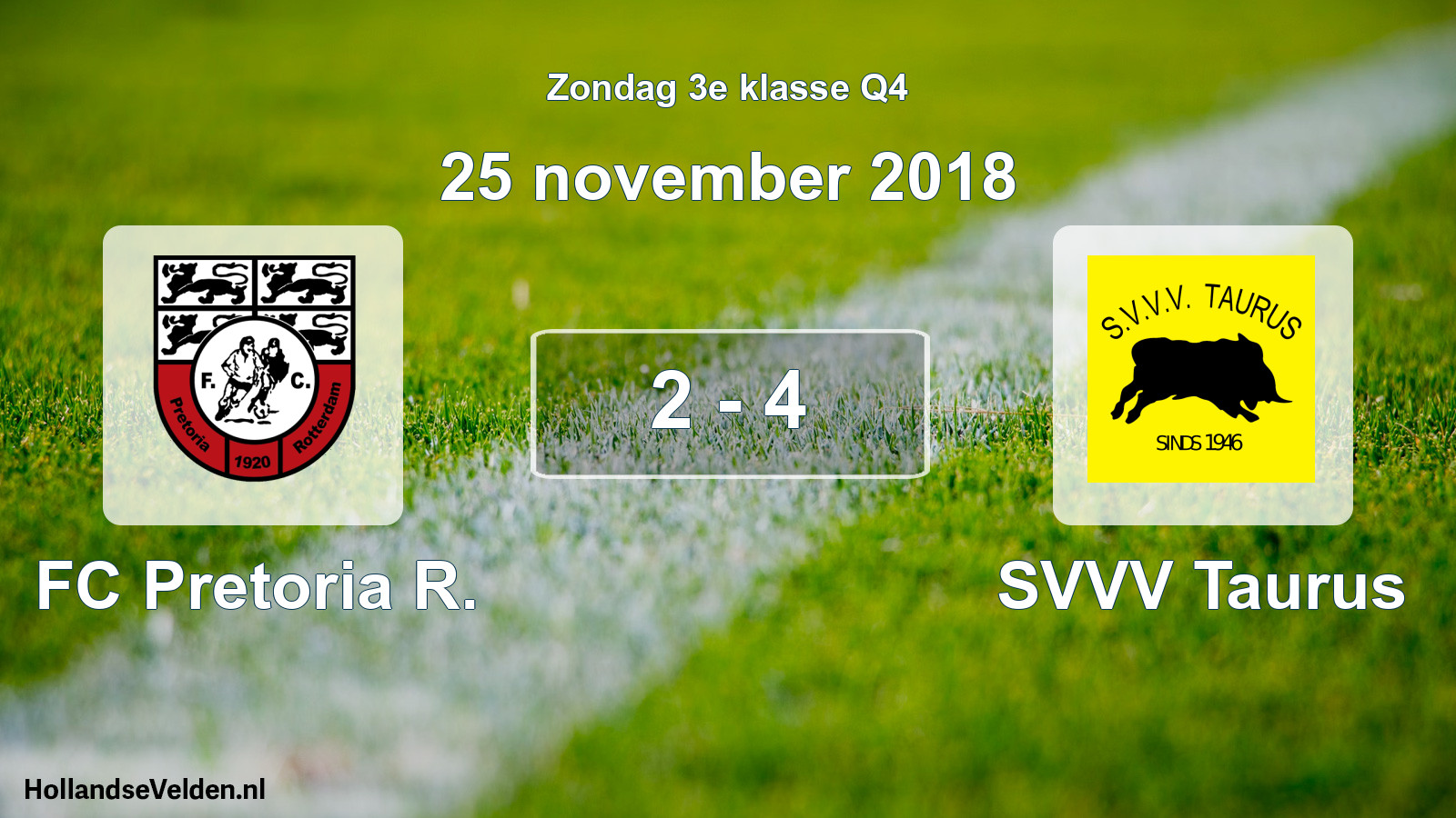 Total number of matches played: FC Pretoria R. - SVVV Taurus 2 - 4 (25 November 2018)