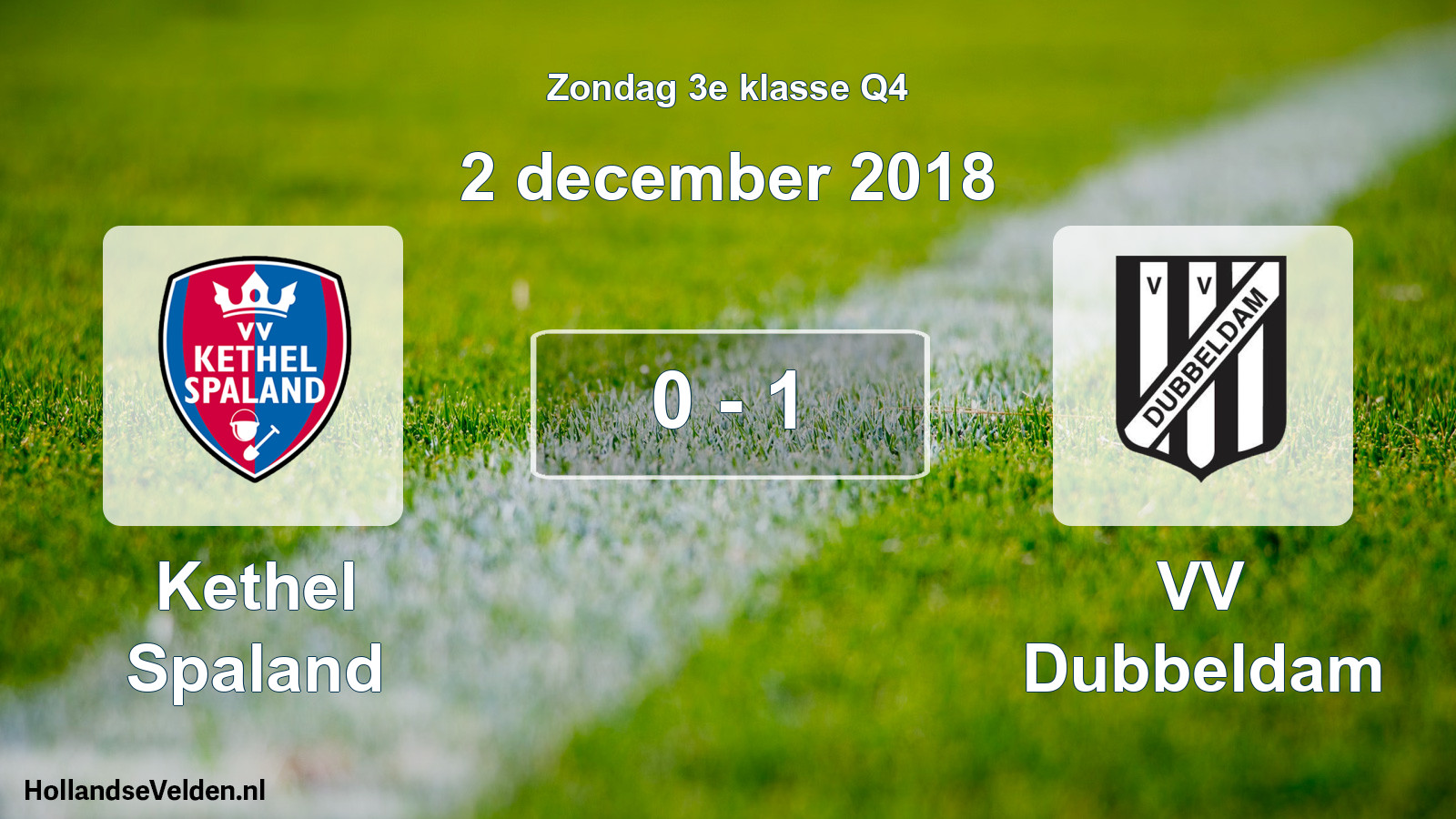 Total number of matches played: Kethel Spaland - VV Dubbeldam 0 - 1 (2 December 2018)