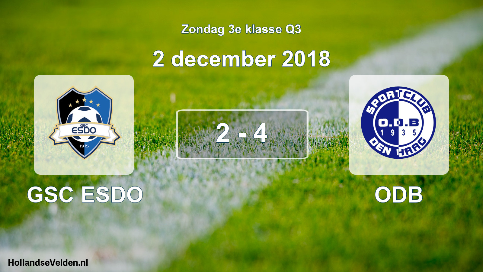Total number of matches played: GSC ESDO - ODB 2 - 4 (2 December 2018)