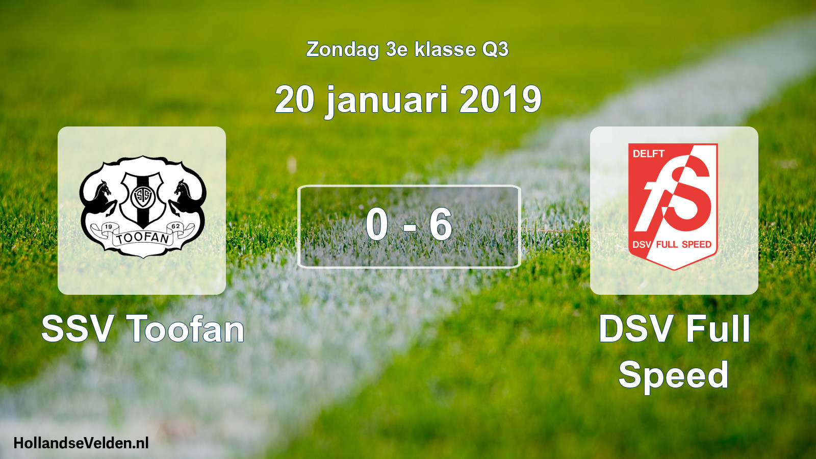 Total number of matches played: SSV Toofan - DSV Full Speed 0 - 6 (20 January 2019)