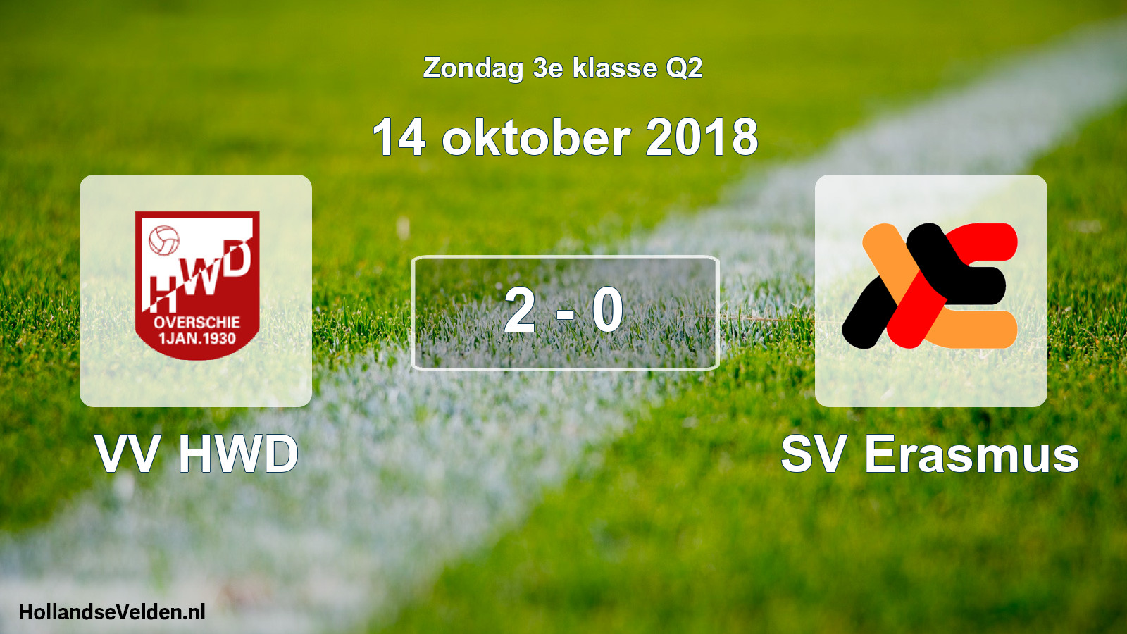 Total number of matches played: VV HWD - SV Erasmus 2 - 0 (14 October 2018)