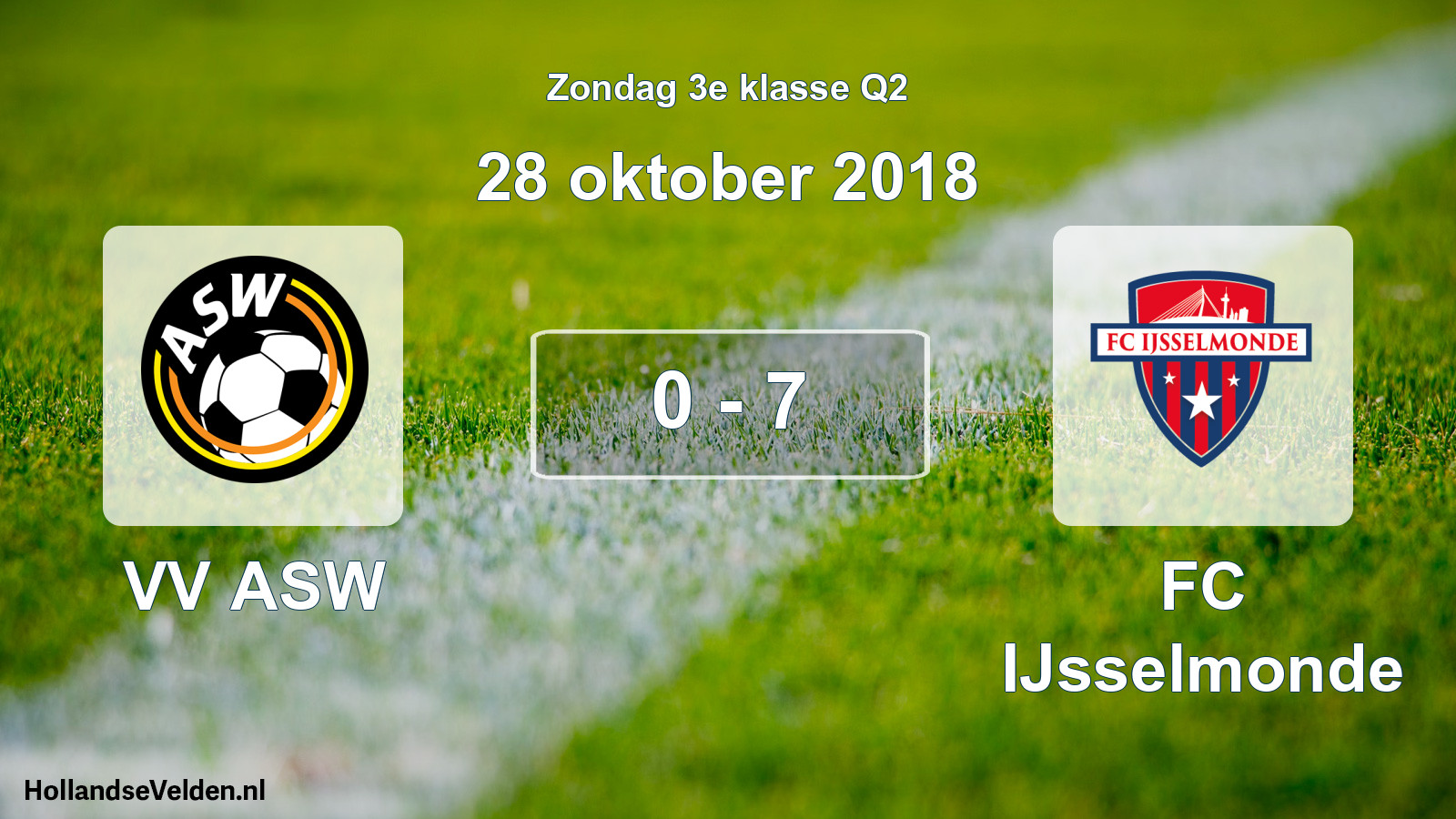 Total number of matches played: VV ASW - FC IJsselmonde 0 - 7 (28 October 2018)