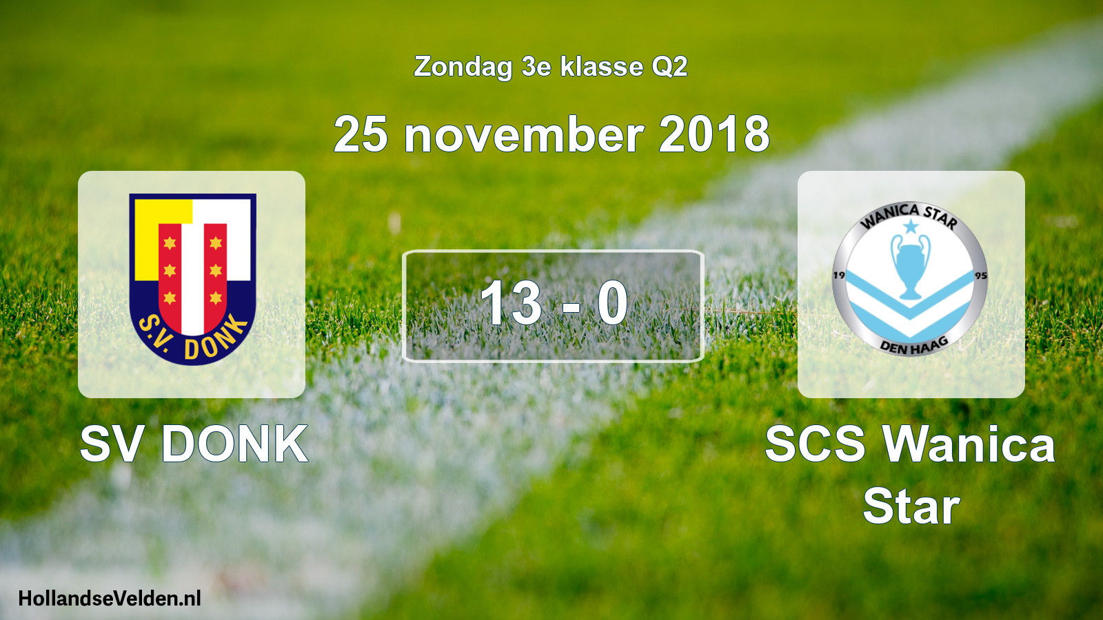 Total number of matches played: SV DONK - SCS Wanica Star 13 - 0 (25 November 2018)