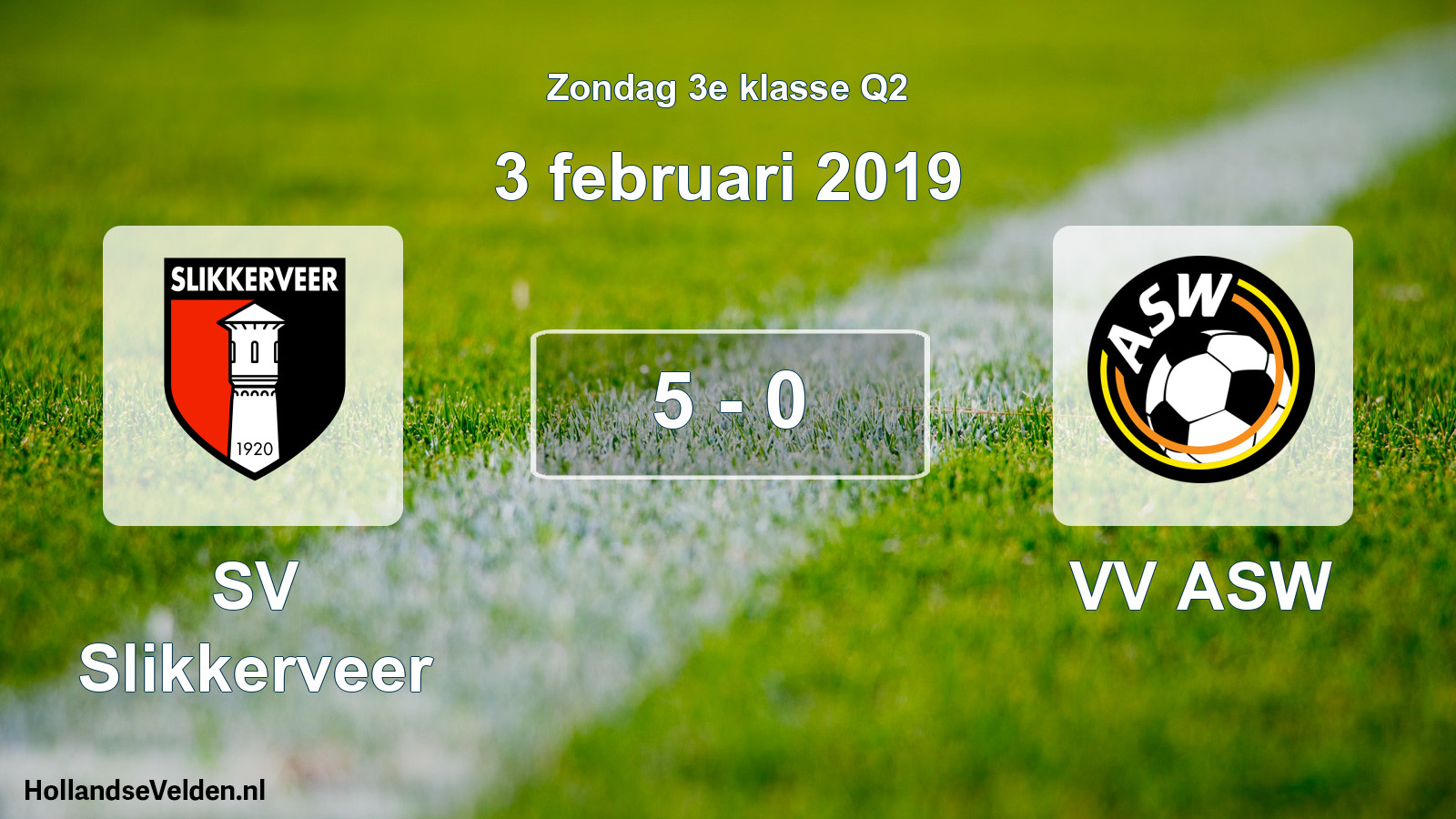 Total number of matches played: SV Slikkerveer - VV ASW 5 - 0 (3 February 2019)