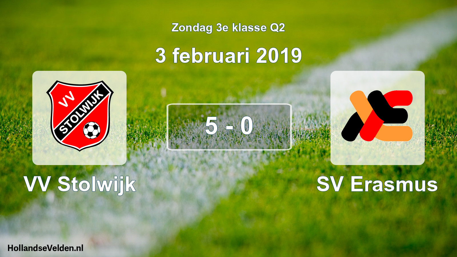 Total number of matches played: VV Stolwijk - SV Erasmus 5 - 0 (3 February 2019)