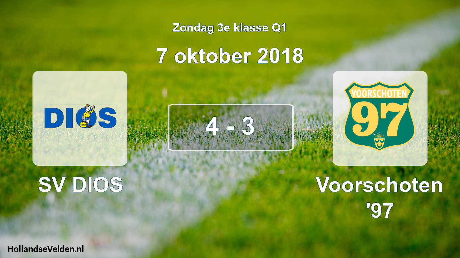 Total number of matches played: SV DIOS - Voorschoten '97 4 - 3 (7 October 2018)