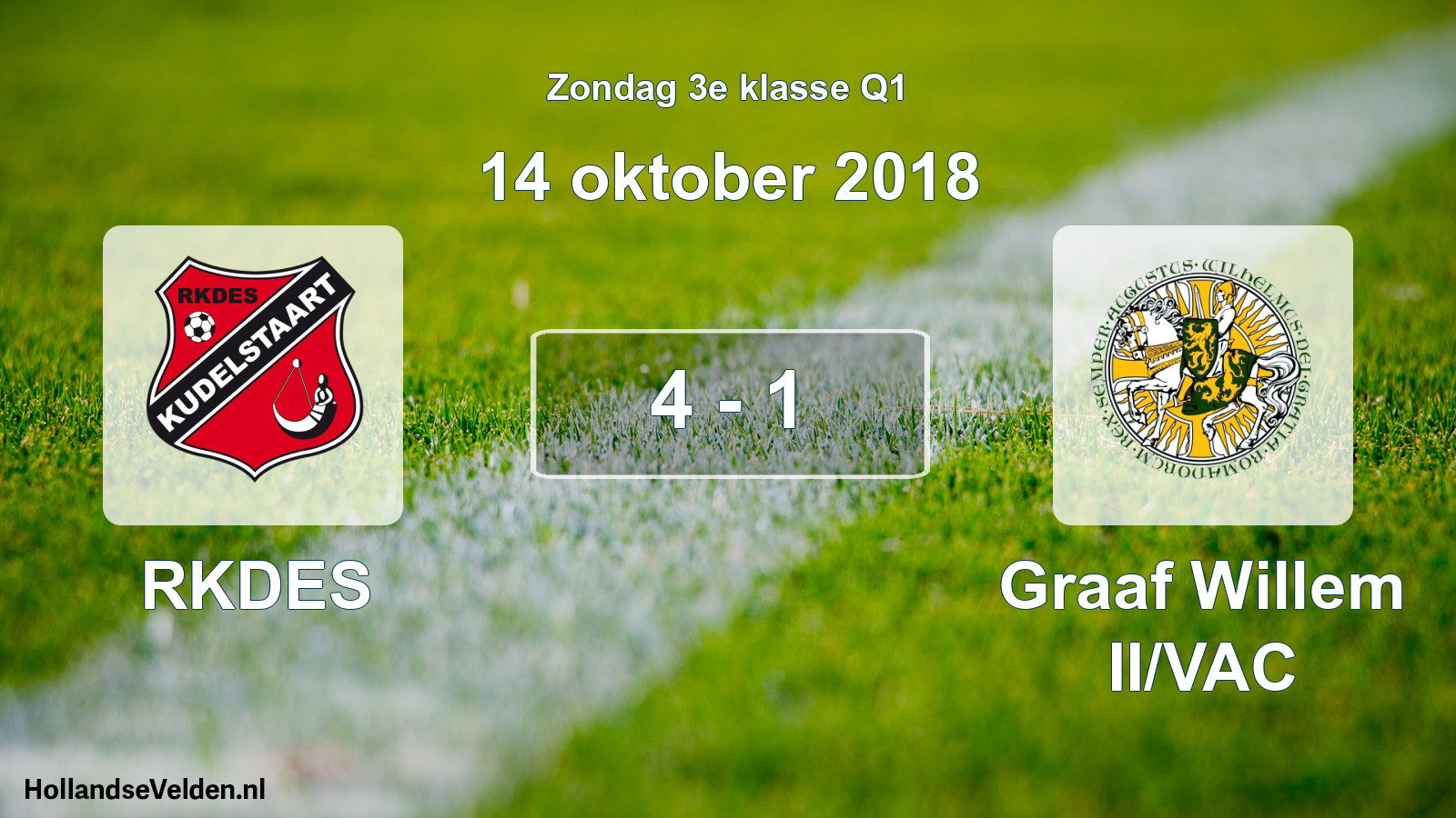 Total number of matches played: RKDES - Graaf Willem II/VAC 4 - 1 (14 October 2018)