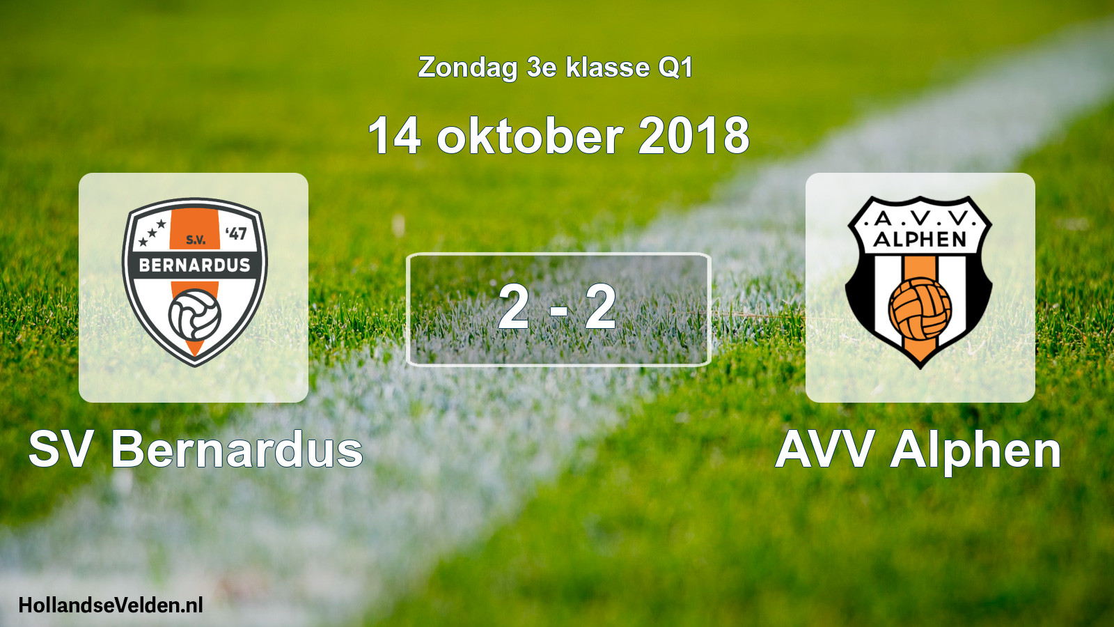 Total number of matches played: SV Bernardus - AVV Alphen 2 - 2 (14 October 2018)