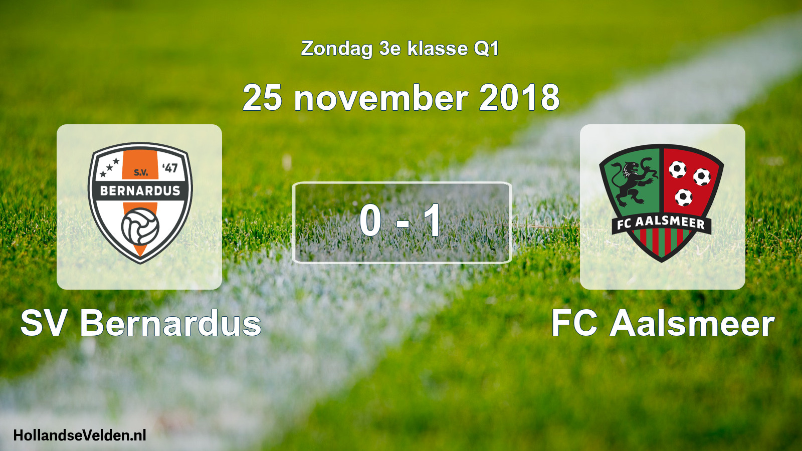 Total number of matches played: SV Bernardus - FC Aalsmeer 0 - 1 (25 November 2018)