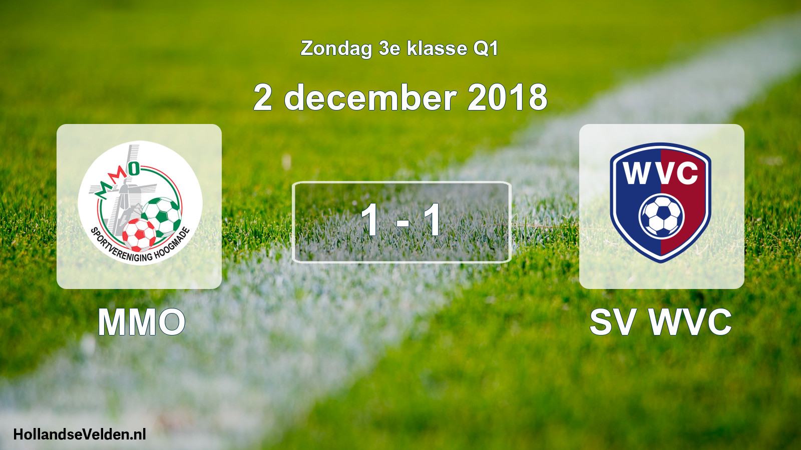 Total number of matches played: MMO - SV WVC 1 - 1 (2 December 2018)