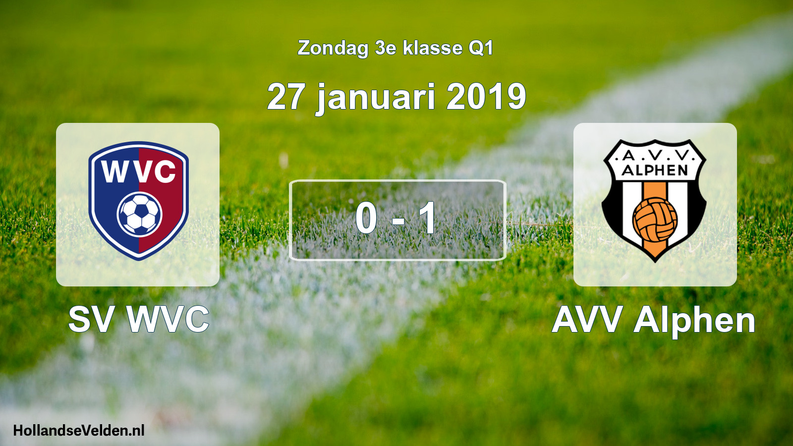 Total number of matches played: SV WVC - AVV Alphen 0 - 1 (27 January 2019)