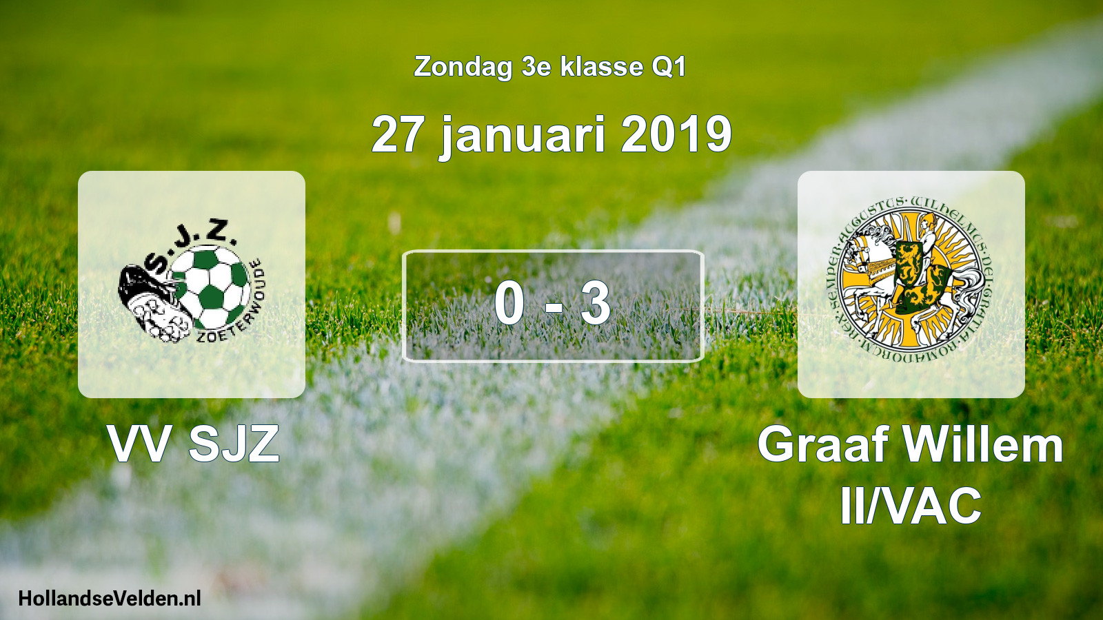 Total number of matches played: VV SJZ - Graaf Willem II/VAC 0 - 3 (27 January 2019)
