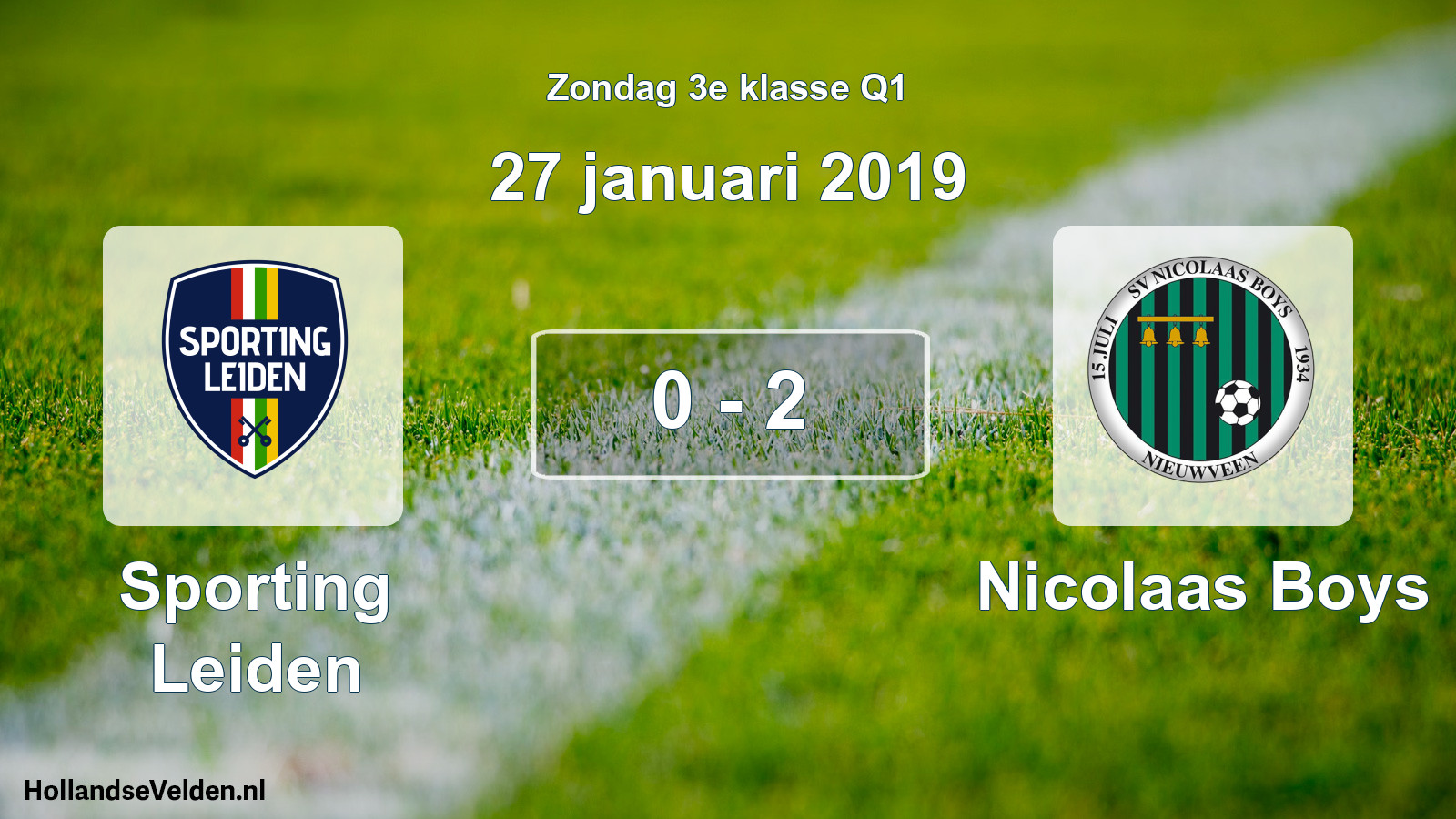 Total number of matches played: Sporting Leiden - Nicolaas Boys 0 - 2 (27 January 2019)