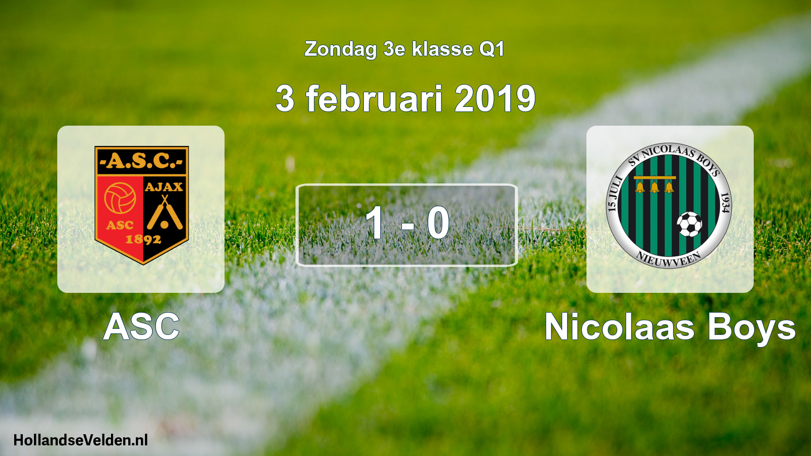 Total number of matches played: ASC - Nicolaas Boys 1 - 0 (3 February 2019)