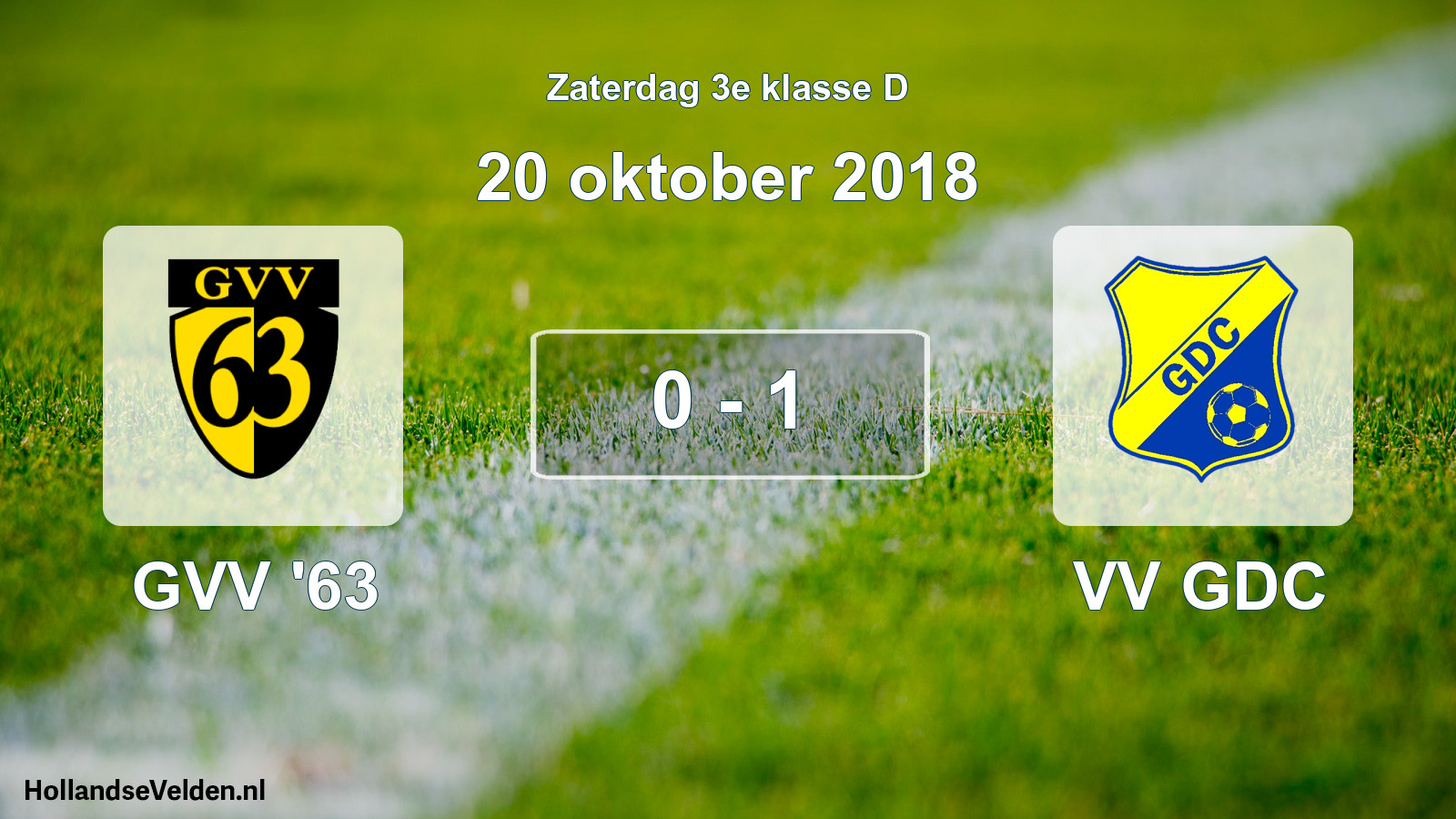 Total number of matches played: GVV '63 - VV GDC 0 - 1 (20 October 2018)