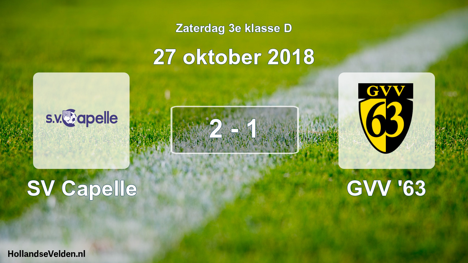 Total number of matches played: SV Capelle - GVV '63 2 - 1 (27 October 2018)