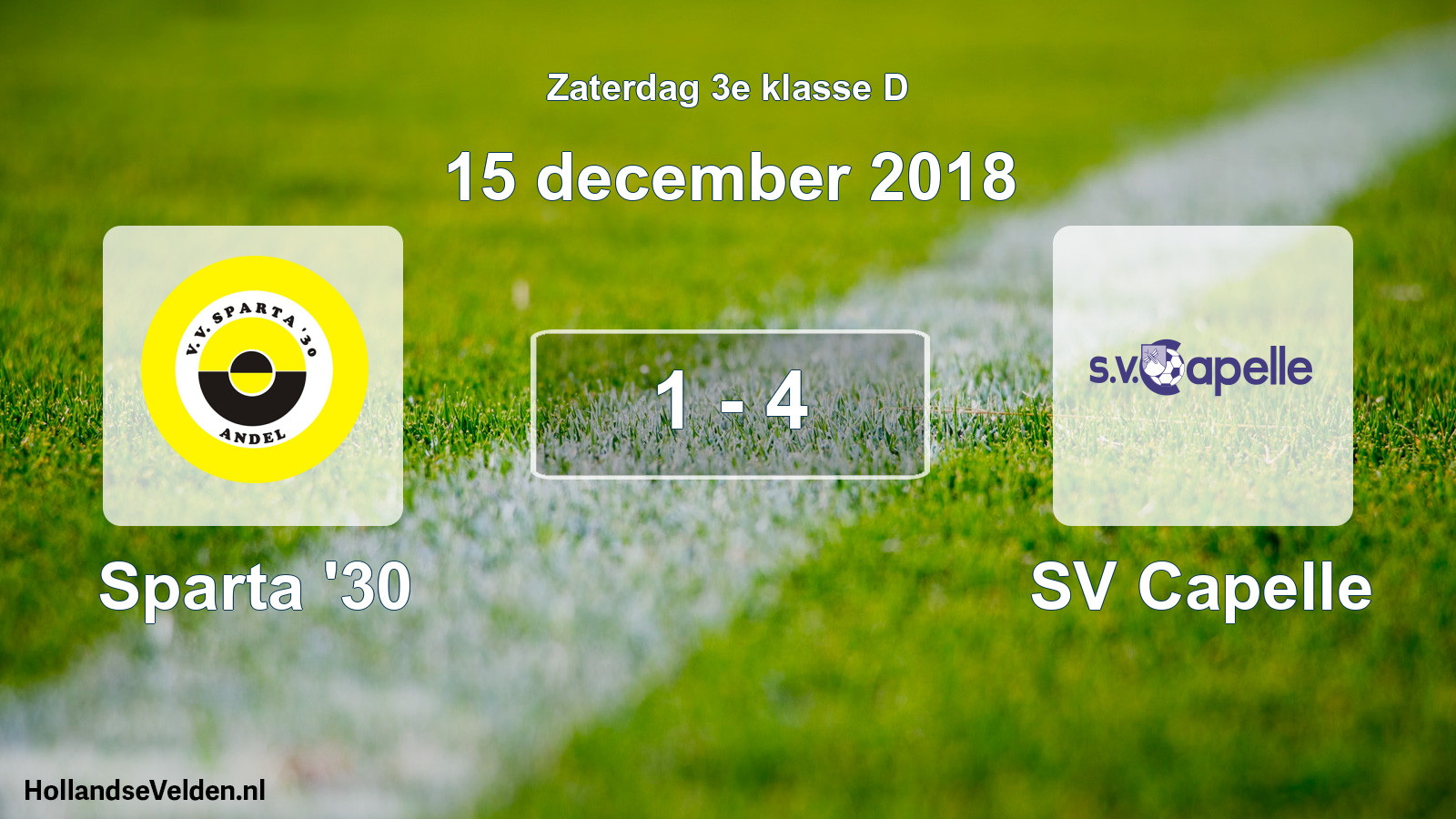 Total number of matches played: Sparta '30 - SV Capelle 1 - 4 (15 December 2018)