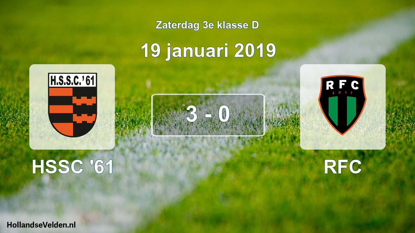 Total number of matches played: HSSC '61 - RFC 3 - 0 (19 January 2019)