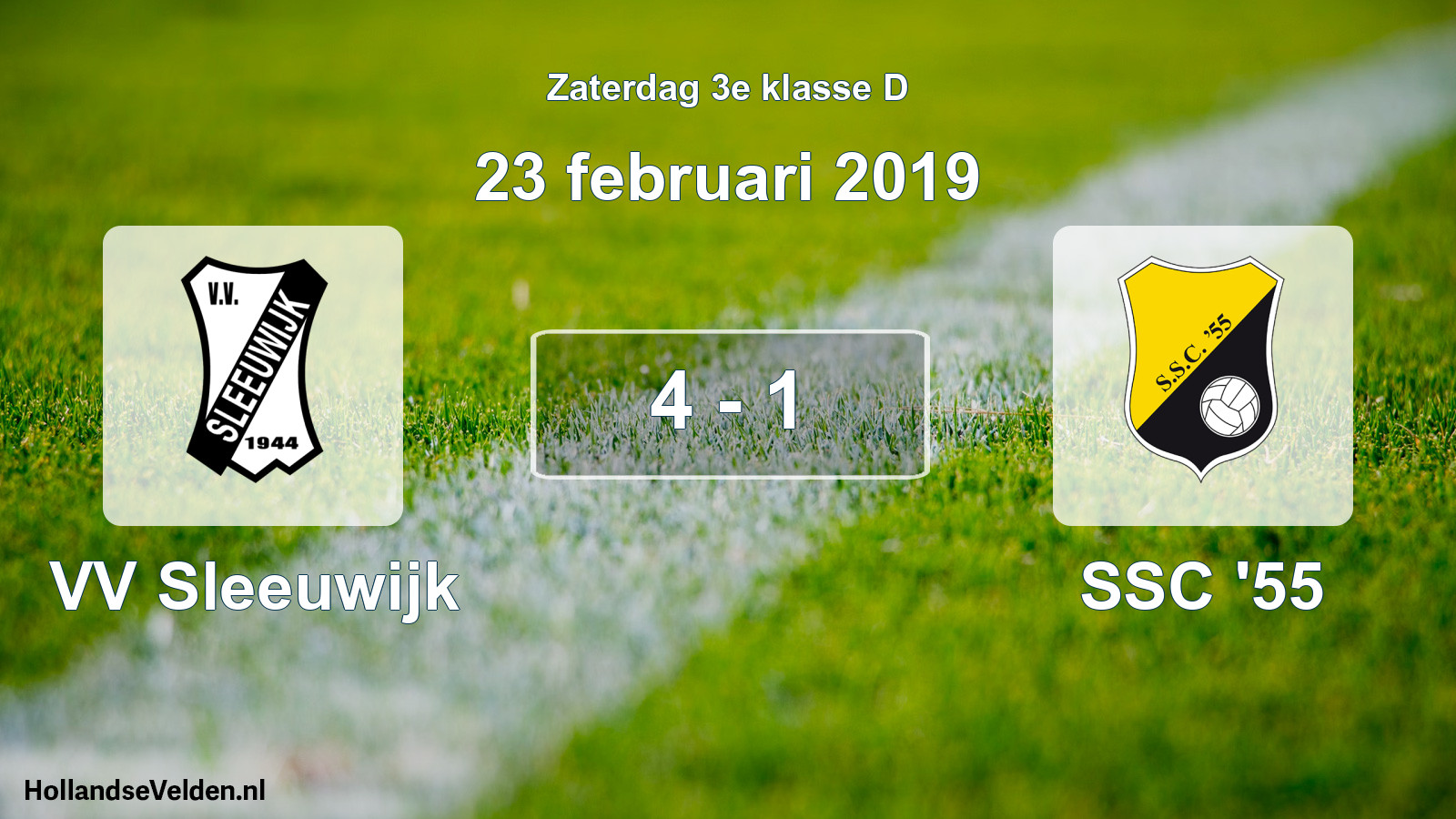 Total number of matches played: VV Sleeuwijk - SSC '55 4 - 1 (23 February 2019)