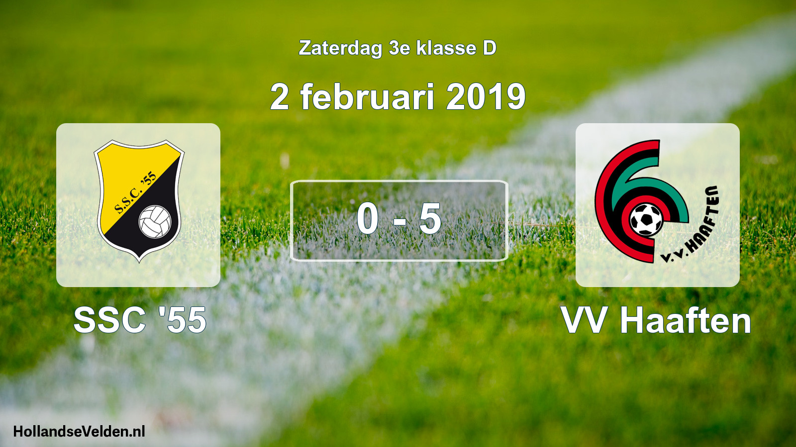 Total number of matches played: SSC '55 - VV Haaften 0 - 5 (2 February 2019)