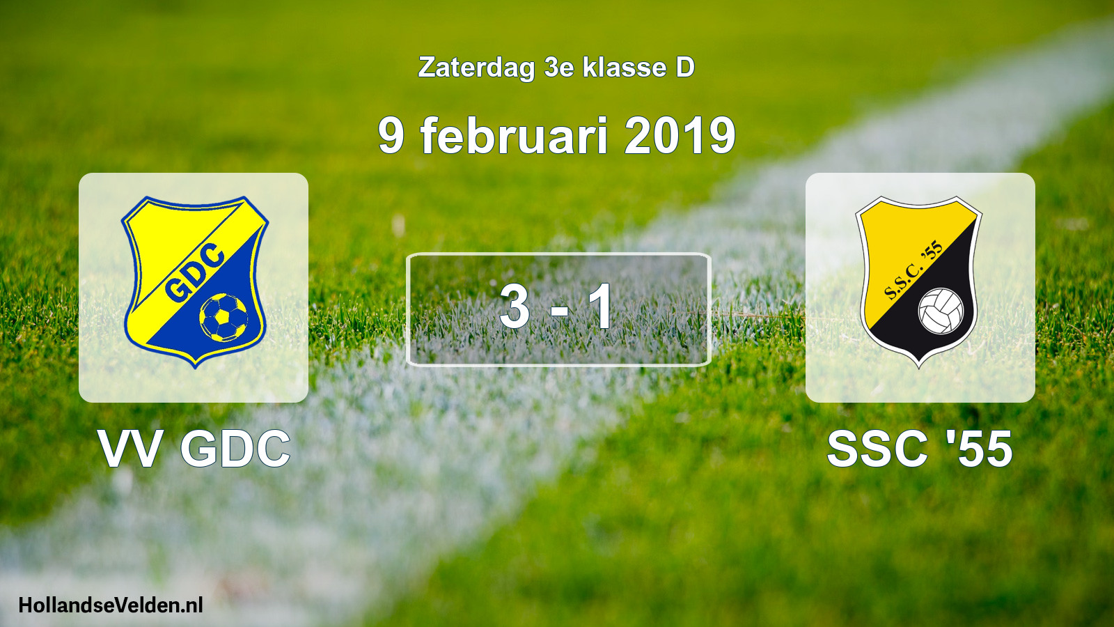 Total number of matches played: VV GDC - SSC '55 3 - 1 (9 February 2019)