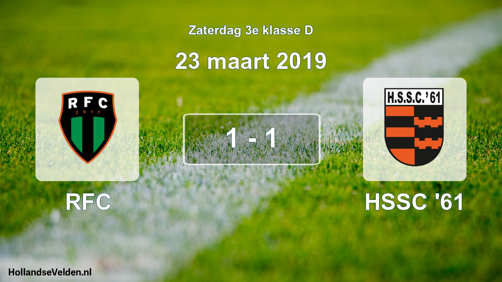 Total number of matches played: RFC - HSSC '61 1 - 1 (23 March 2019)