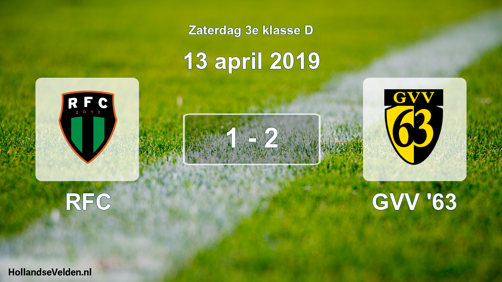 Total number of matches played: RFC - GVV '63 1 - 2 (13 April 2019)