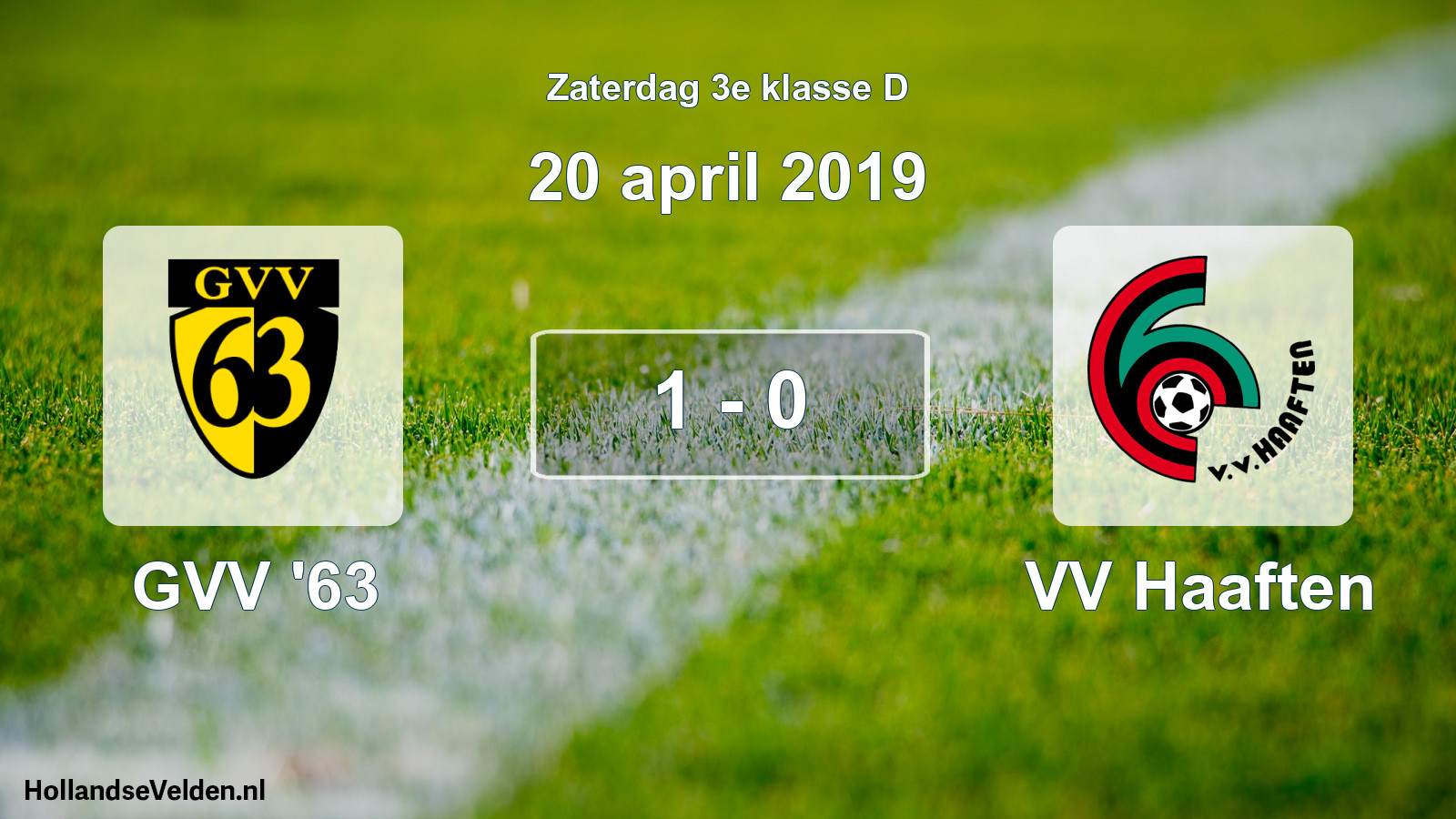 Total number of matches played: GVV '63 - VV Haaften 1 - 0 (20 April 2019)
