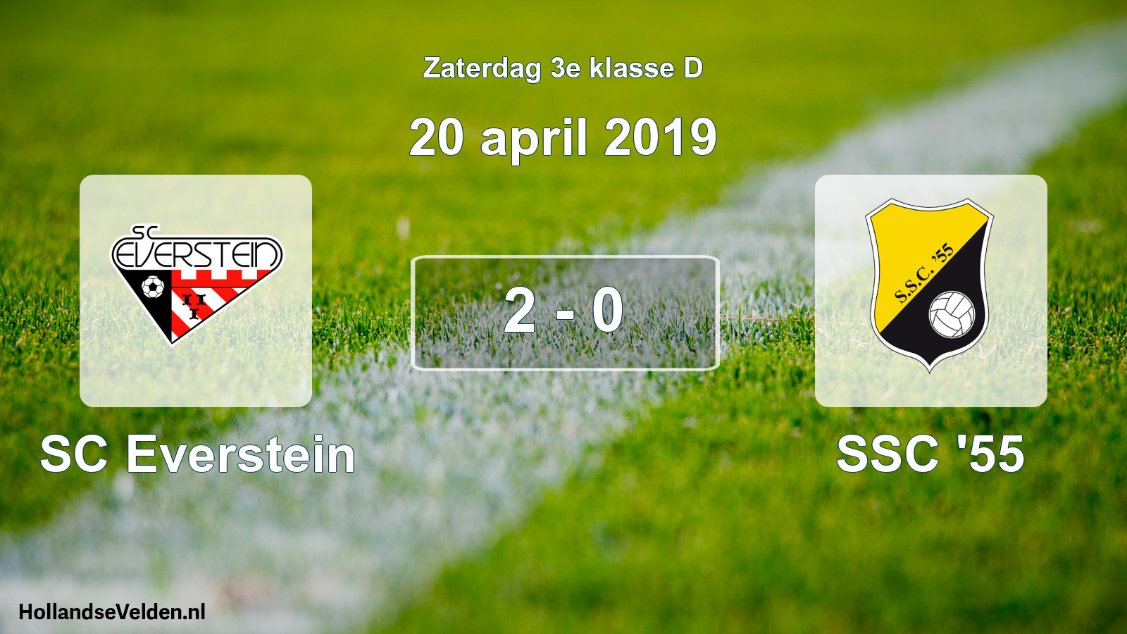 Total number of matches played: SC Everstein - SSC '55 2 - 0 (20 April 2019)