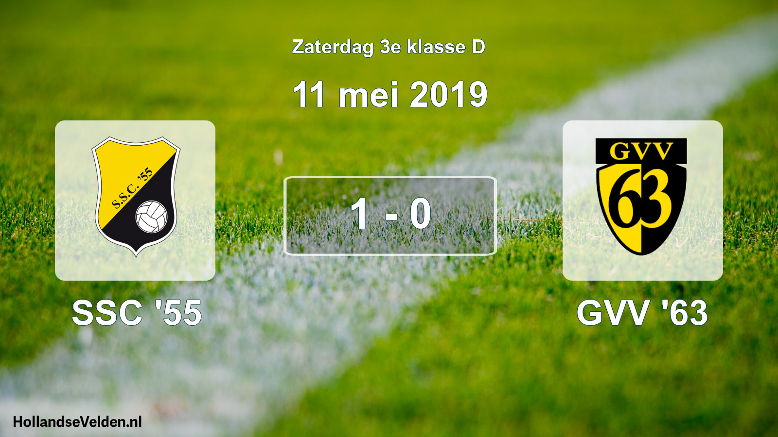 Total number of matches played: SSC '55 - GVV '63 1 - 0 (11 May 2019)