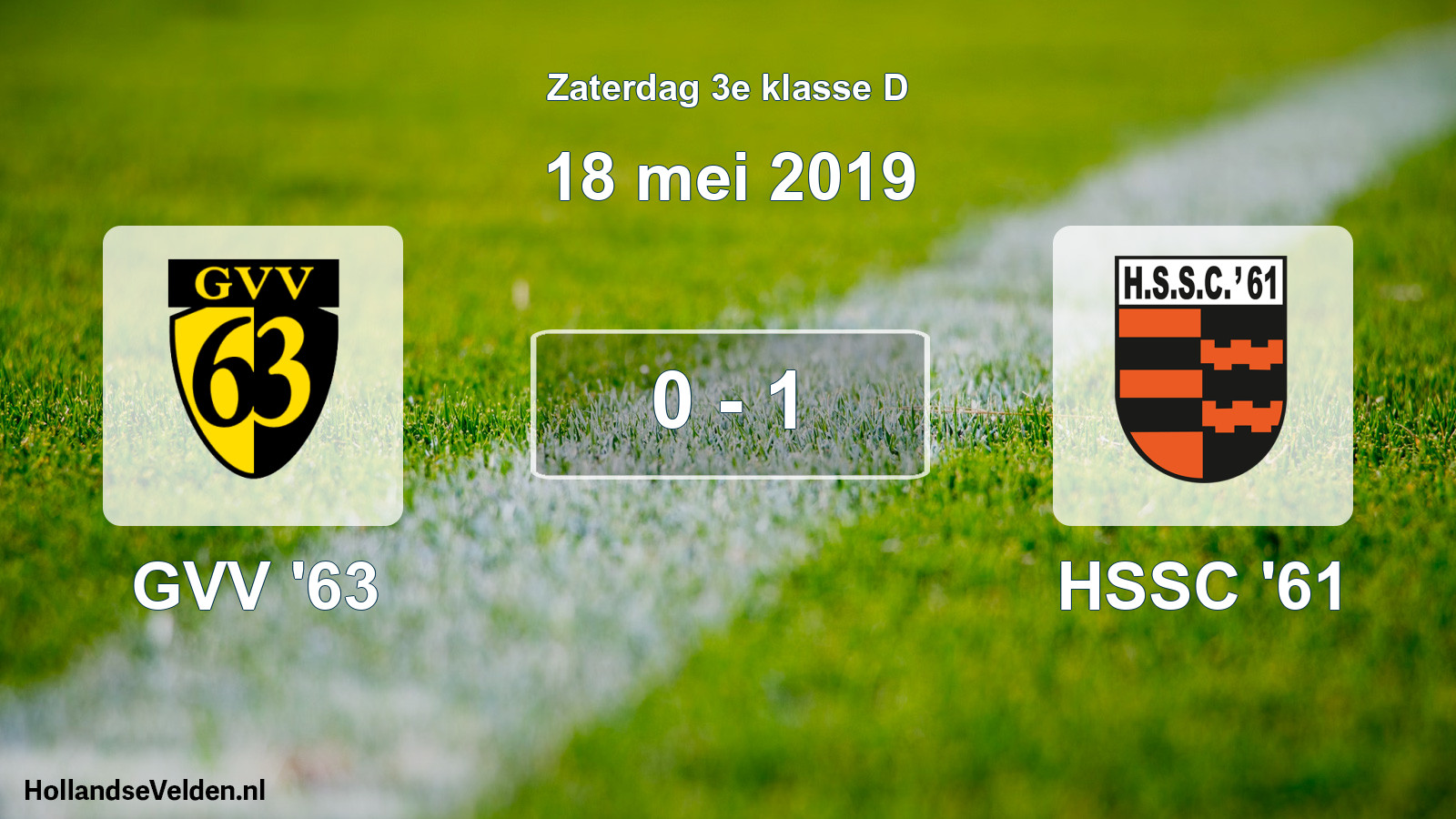 Total number of matches played: GVV '63 - HSSC '61 0 - 1 (18 May 2019)