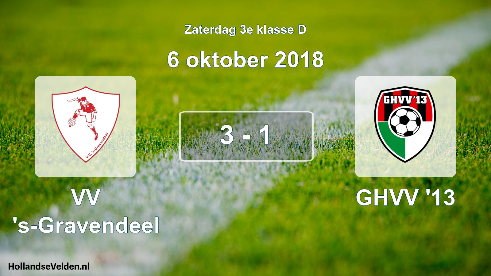 Total number of matches played: VV 's-Gravendeel - GHVV '13 3 - 1 (6 October 2018)