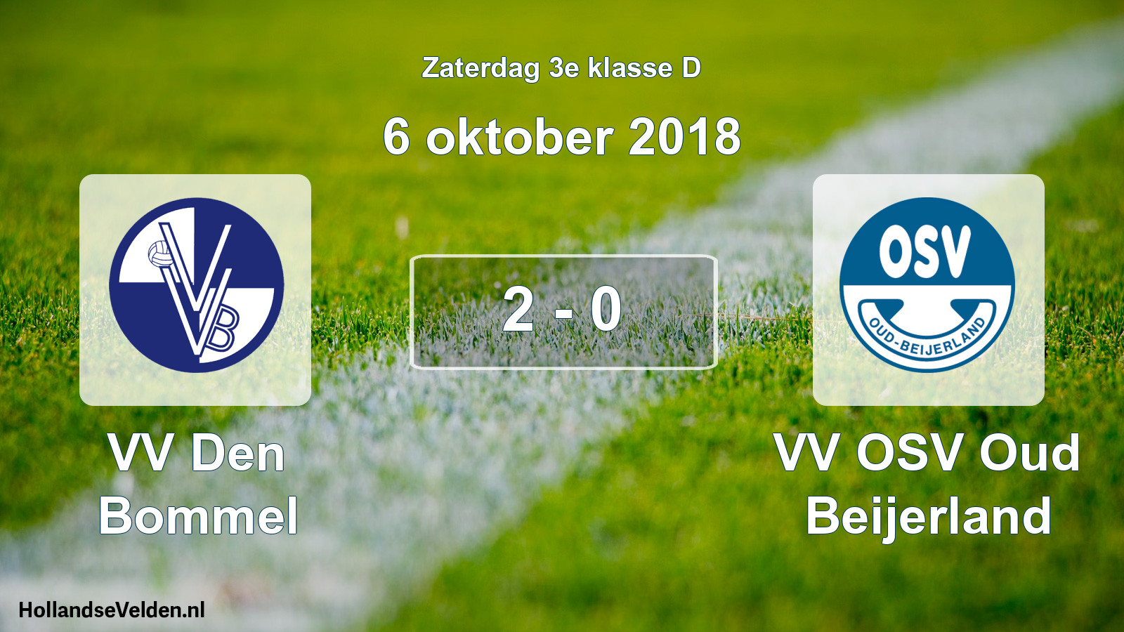 Total number of matches played: VV Den Bommel - VV OSV Oud Beijerland 2 - 0 (6 October 2018)