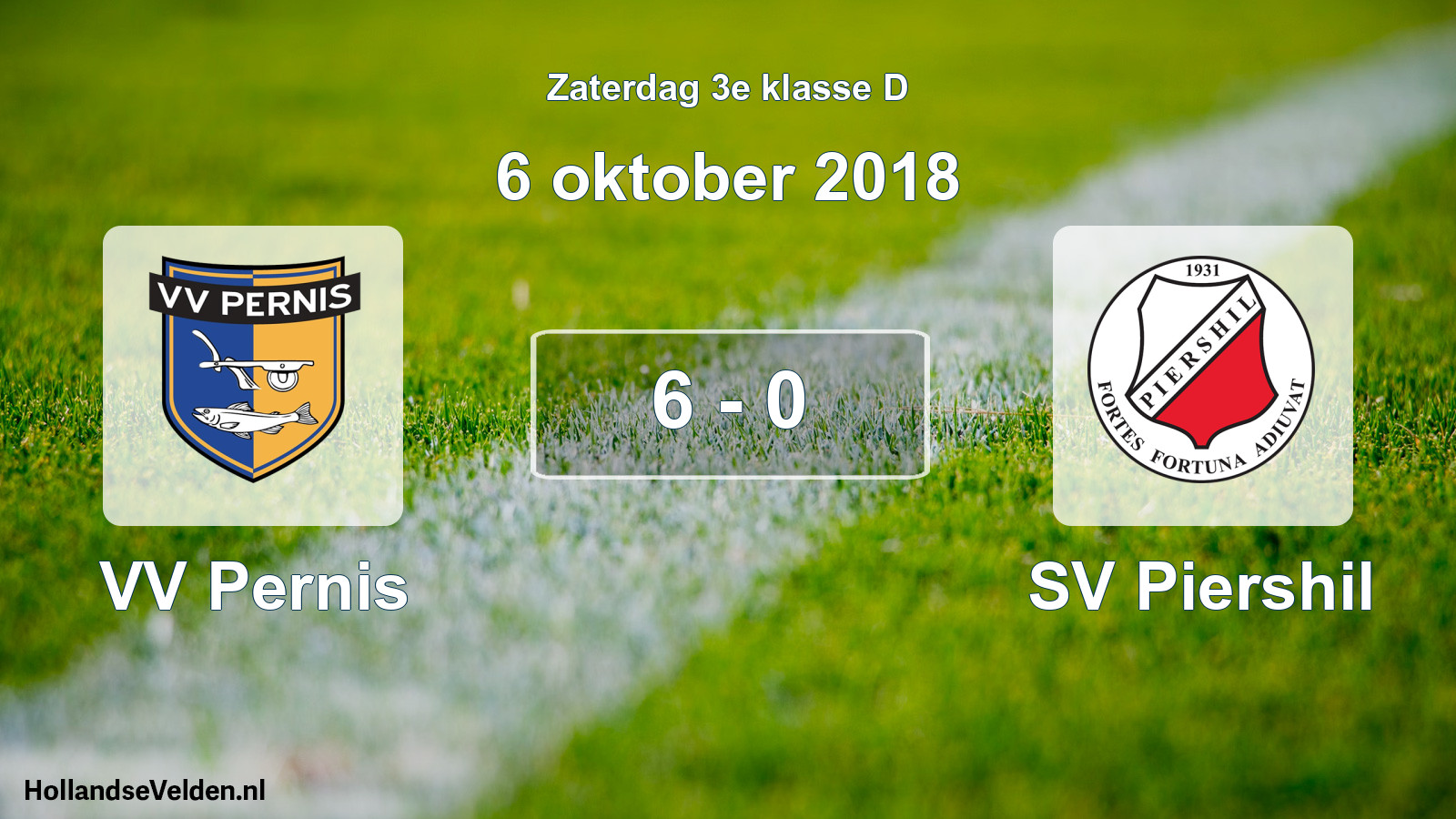 Total number of matches played: VV Pernis - SV Piershil 6 - 0 (6 October 2018)