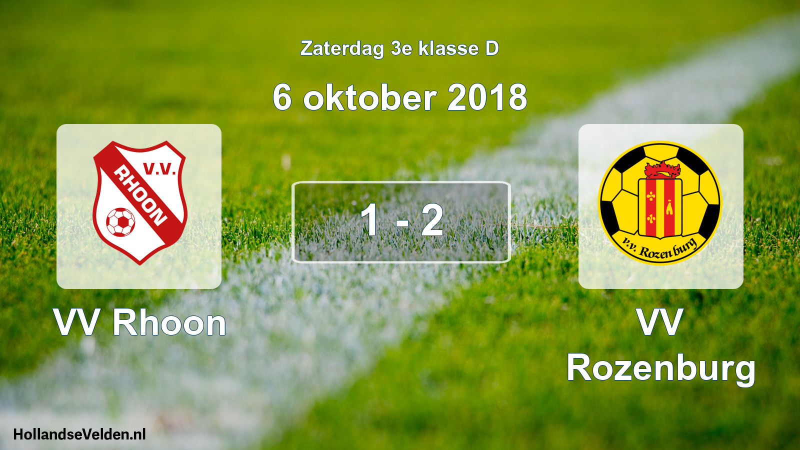 Total number of matches played: VV Rhoon - VV Rozenburg 1 - 2 (6 October 2018)