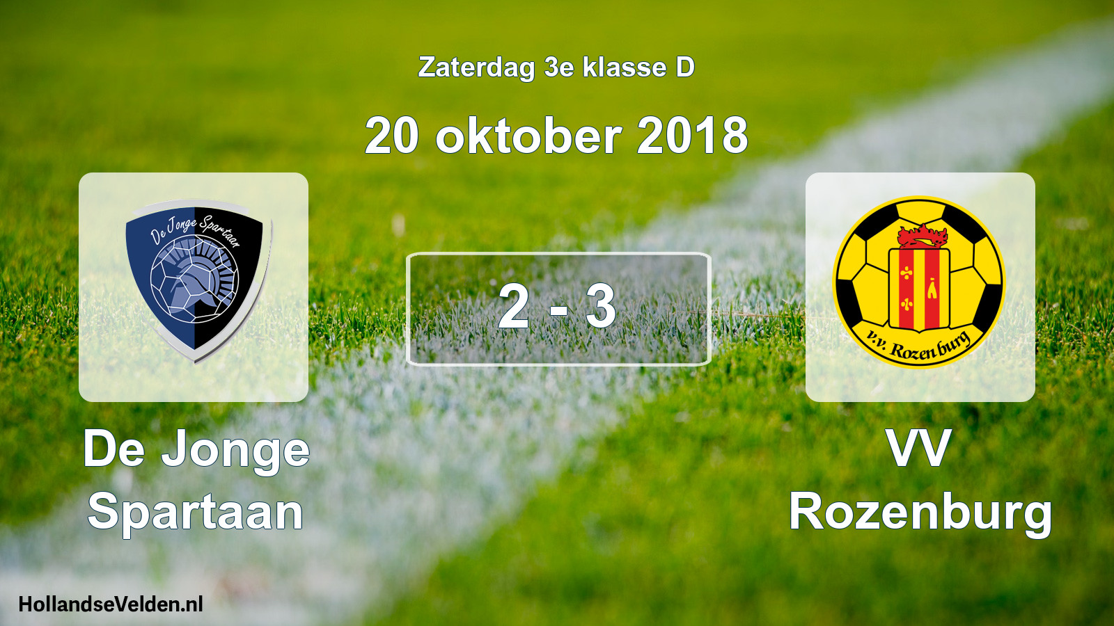 Total number of matches played: De Jonge Spartaan - VV Rozenburg 2 - 3 (20 October 2018)