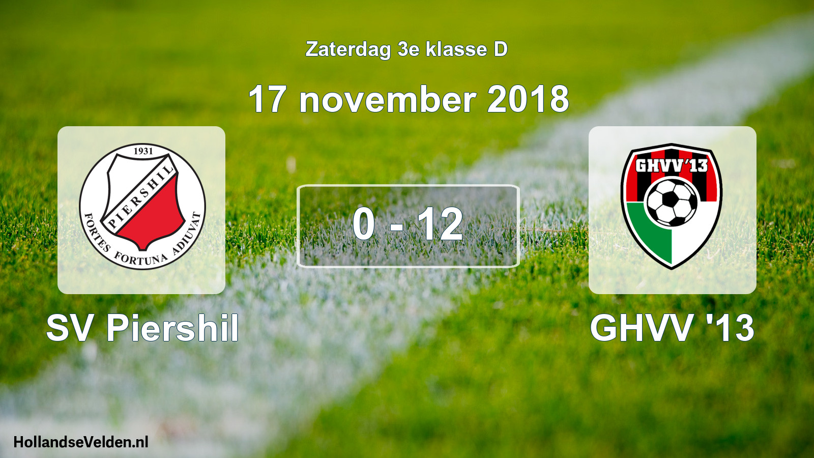 Total number of matches played: SV Piershil - GHVV '13 0 - 12 (17 November 2018)
