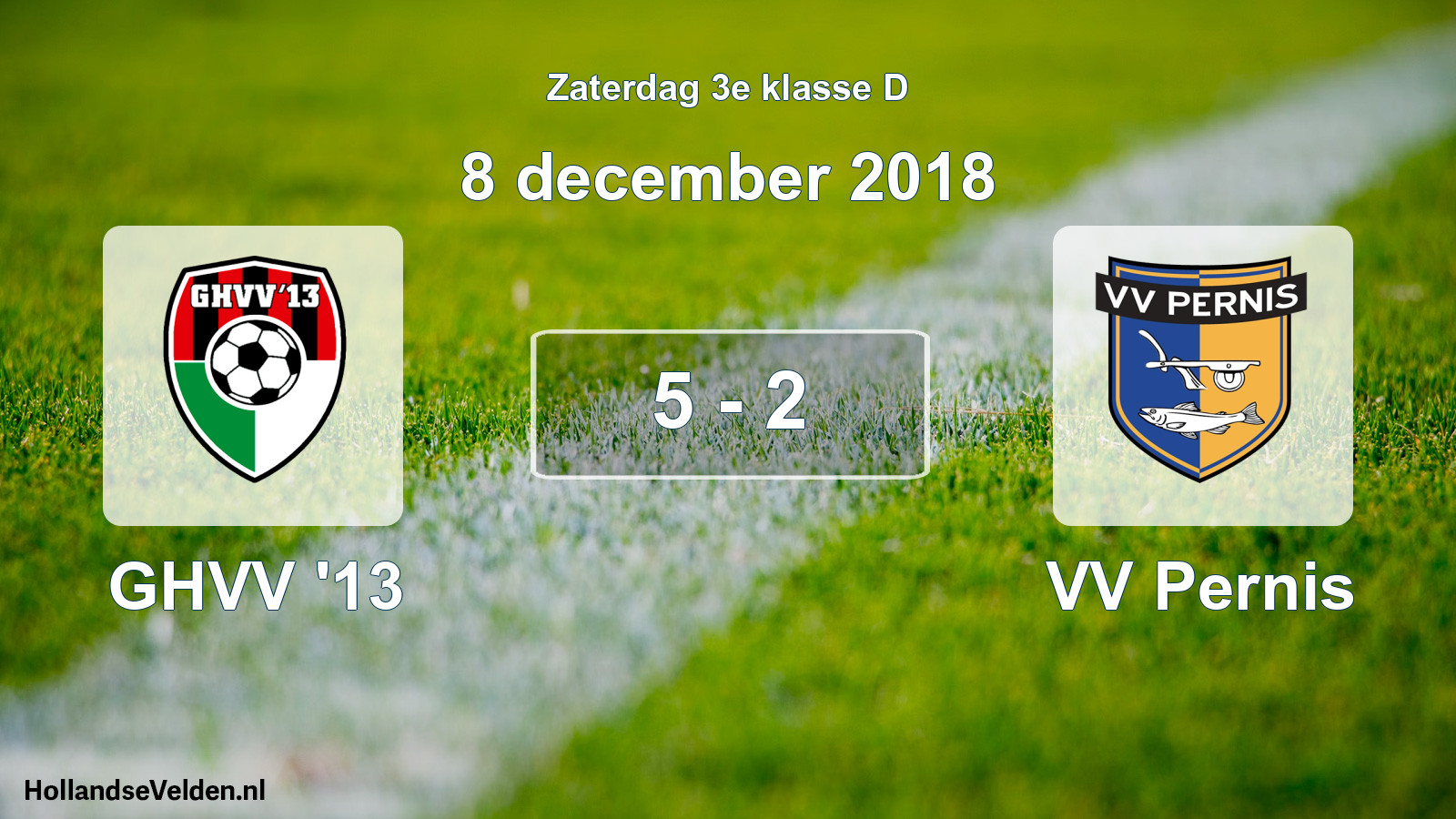 Total number of matches played: GHVV '13 - VV Pernis 5 - 2 (8 December 2018)