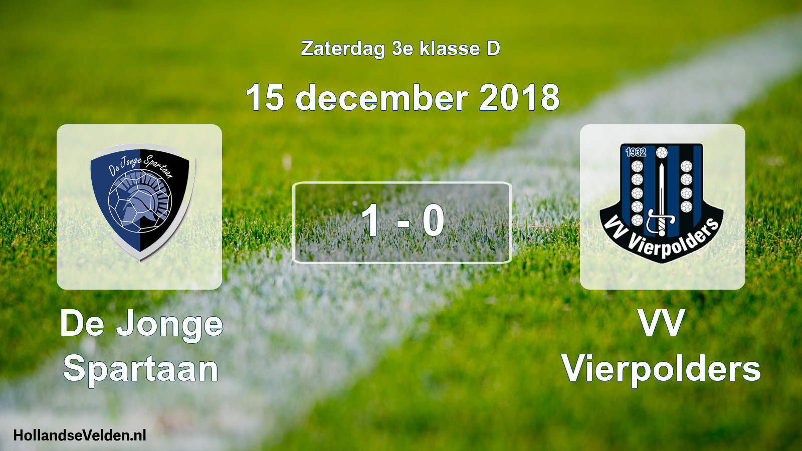 Total number of matches played: De Jonge Spartaan - VV Vierpolders 1 - 0 (15 December 2018)