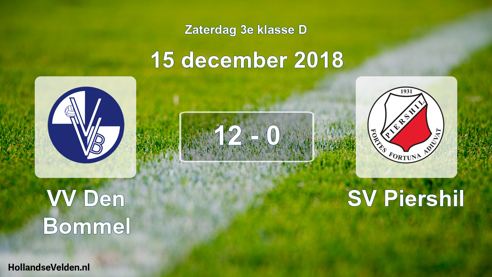Total number of matches played: VV Den Bommel - SV Piershil 12 - 0 (15 December 2018)