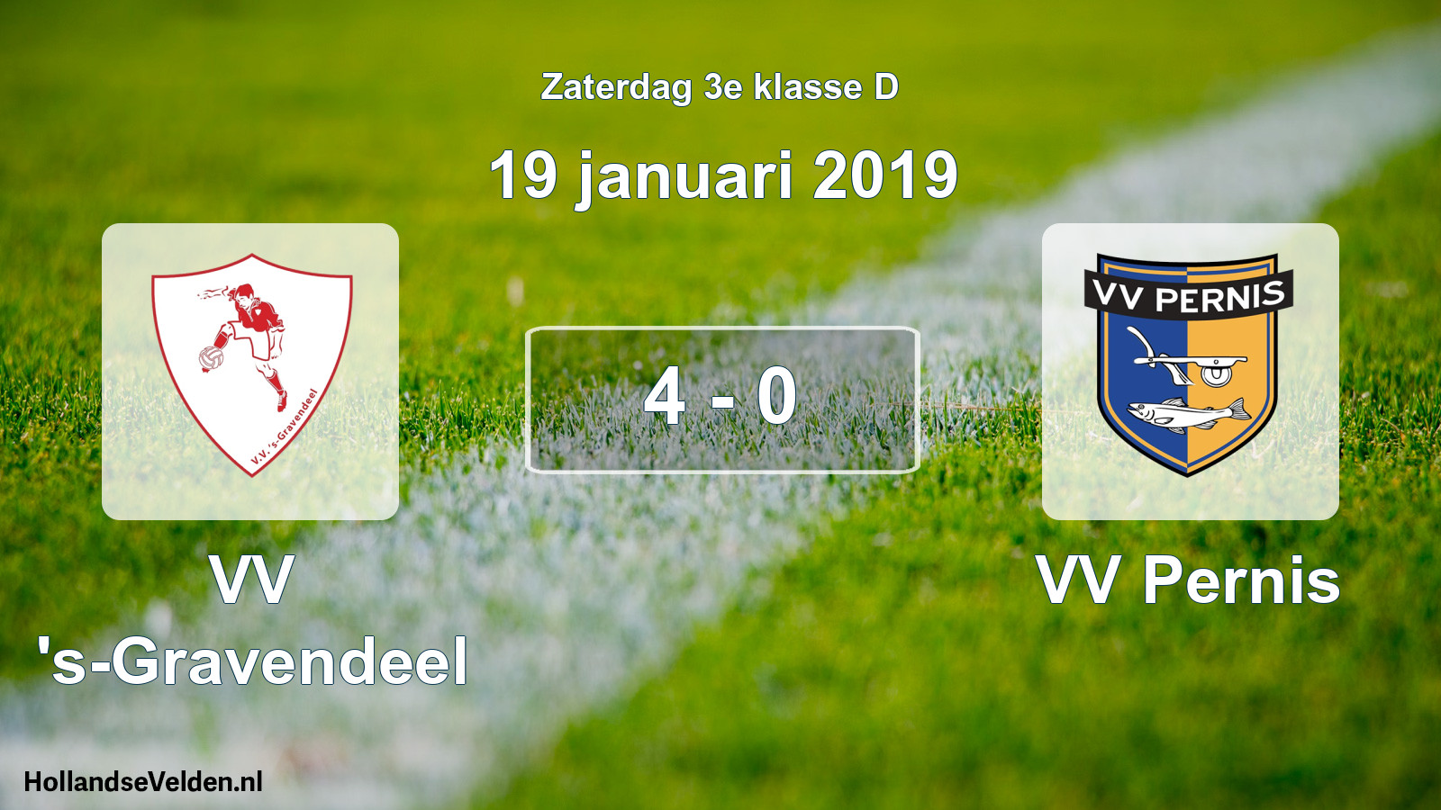 Total number of matches played: VV 's-Gravendeel - VV Pernis 4 - 0 (19 January 2019)