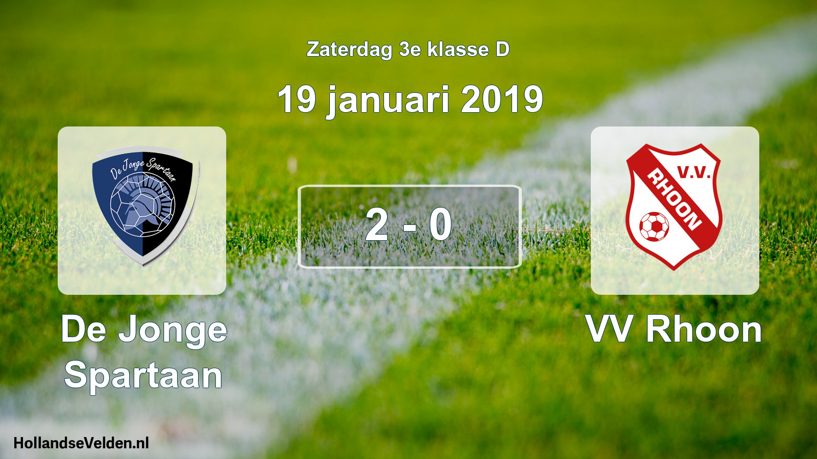 Total number of matches played: De Jonge Spartaan - VV Rhoon 2 - 0 (19 January 2019)