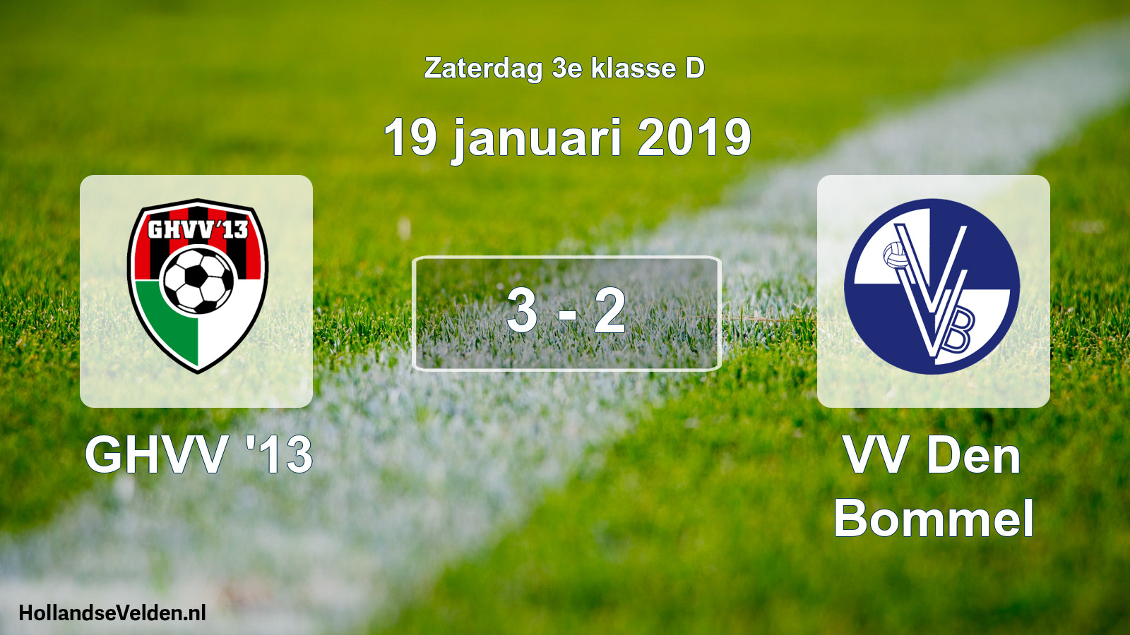 Total number of matches played: GHVV '13 - VV Den Bommel 3 - 2 (19 January 2019)