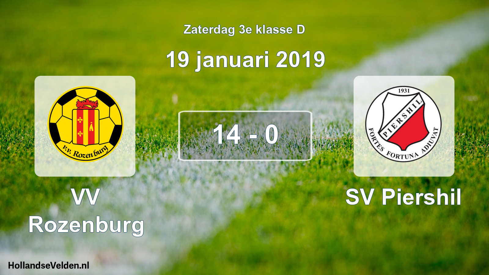Total number of matches played: VV Rozenburg - SV Piershil 14 - 0 (19 January 2019)