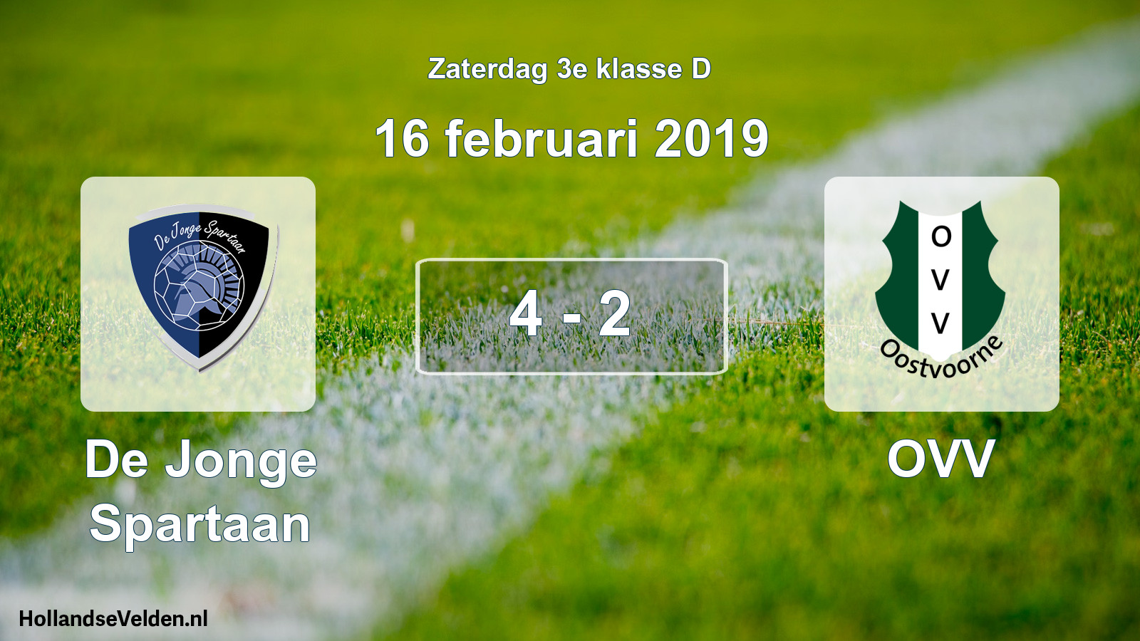 Total number of matches played: De Jonge Spartaan - OVV 4 - 2 (16 February 2019)