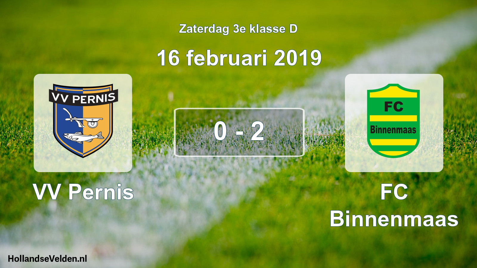 Total number of matches played: VV Pernis - FC Binnenmaas 0 - 2 (16 February 2019)