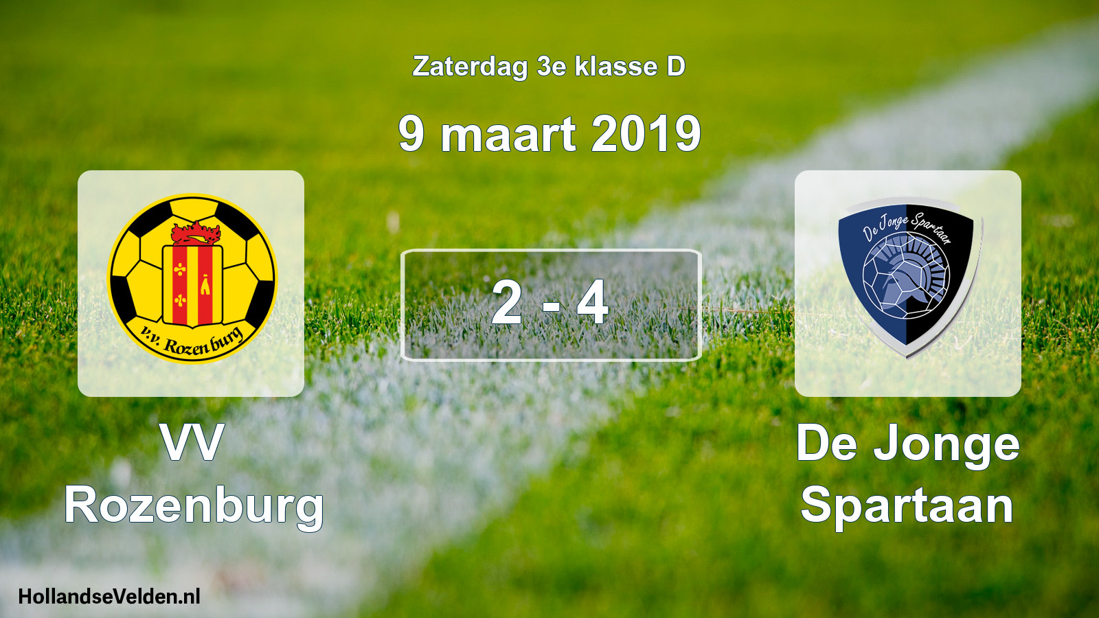 Total number of matches played: VV Rozenburg - De Jonge Spartaan 2 - 4 (9 March 2019)