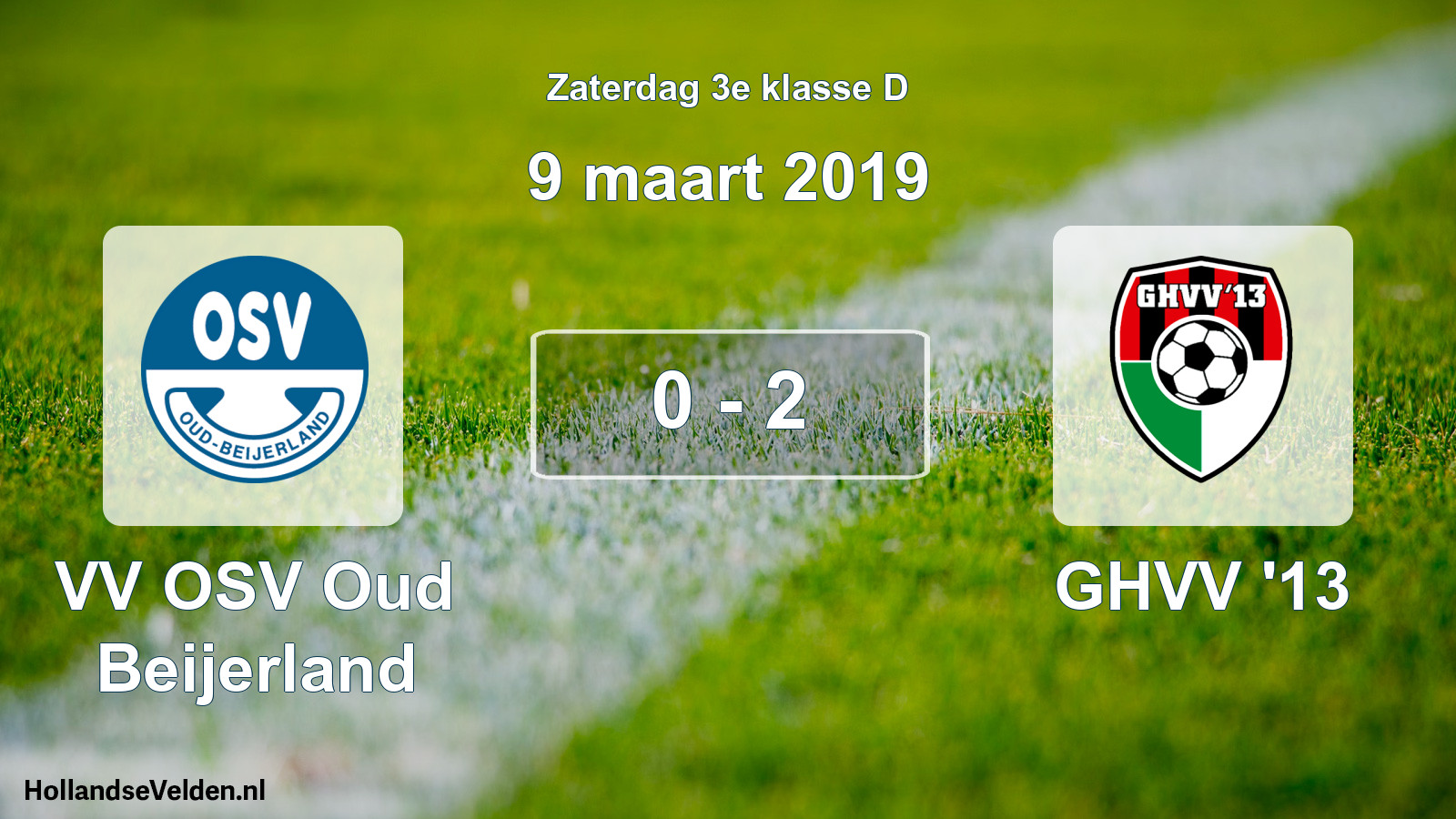 Total number of matches played: VV OSV Oud Beijerland - GHVV '13 0 - 2 (9 March 2019)